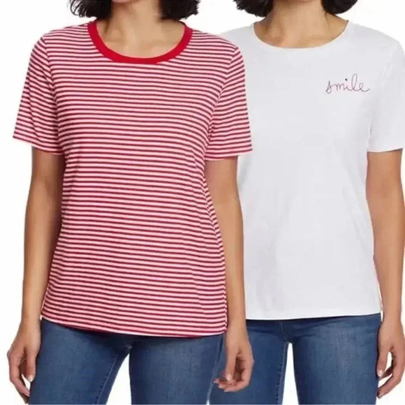 Ella Moss Women’s 100% cotton Tee, 2-pack - Picture 2 of 7